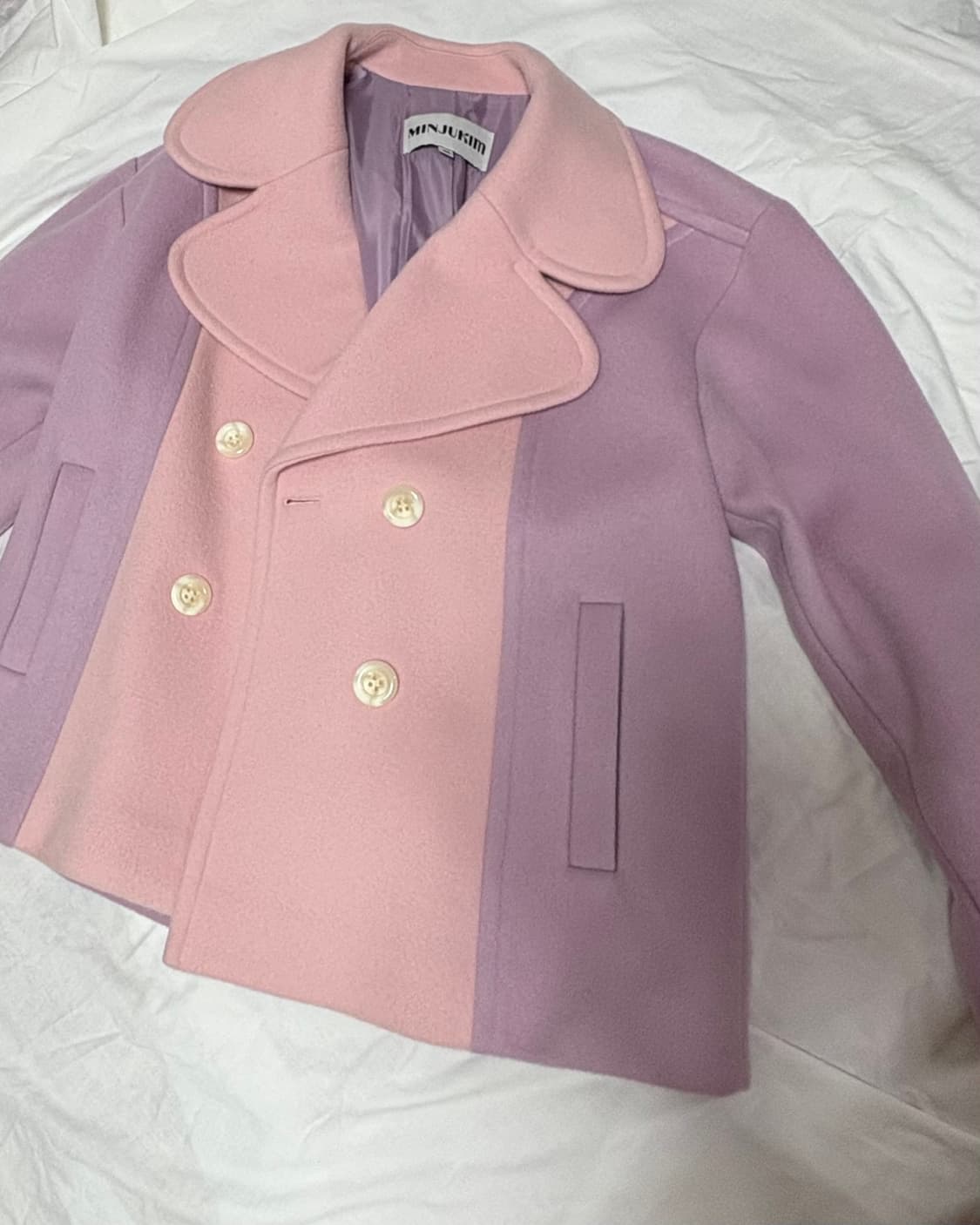 민주킴 minjukim HEART LAPEL HALF COAT 상품이미지2