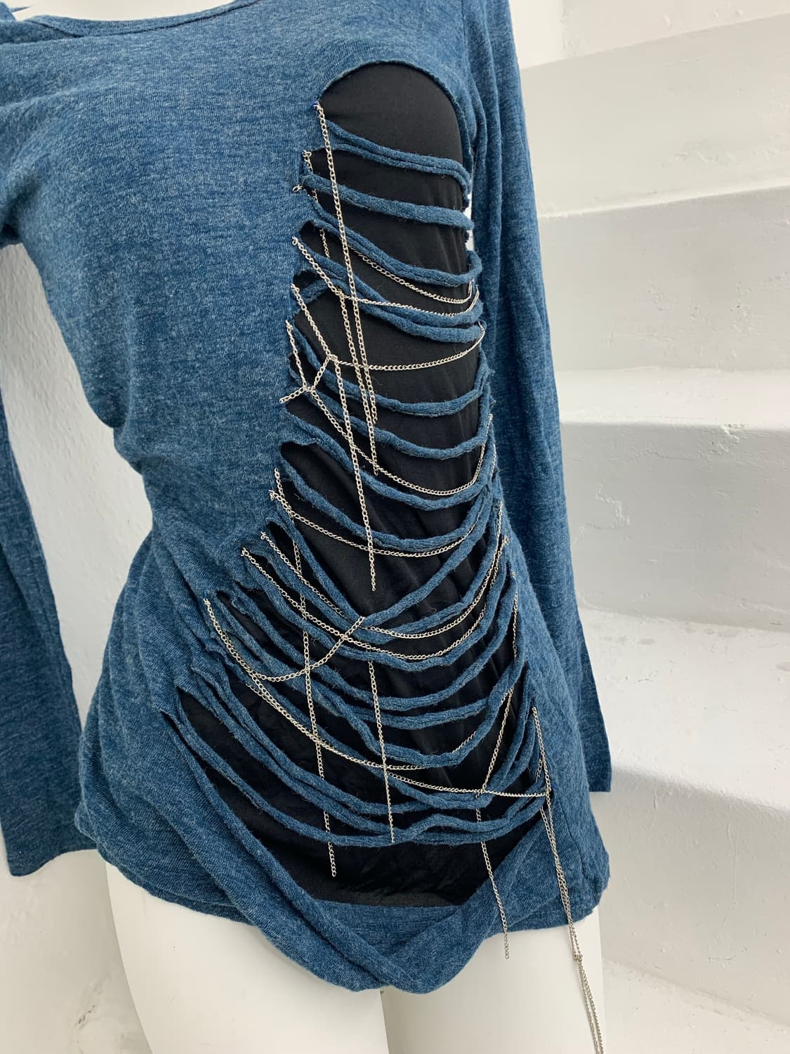 Park Girl distressed chain layered long  상품이미지5