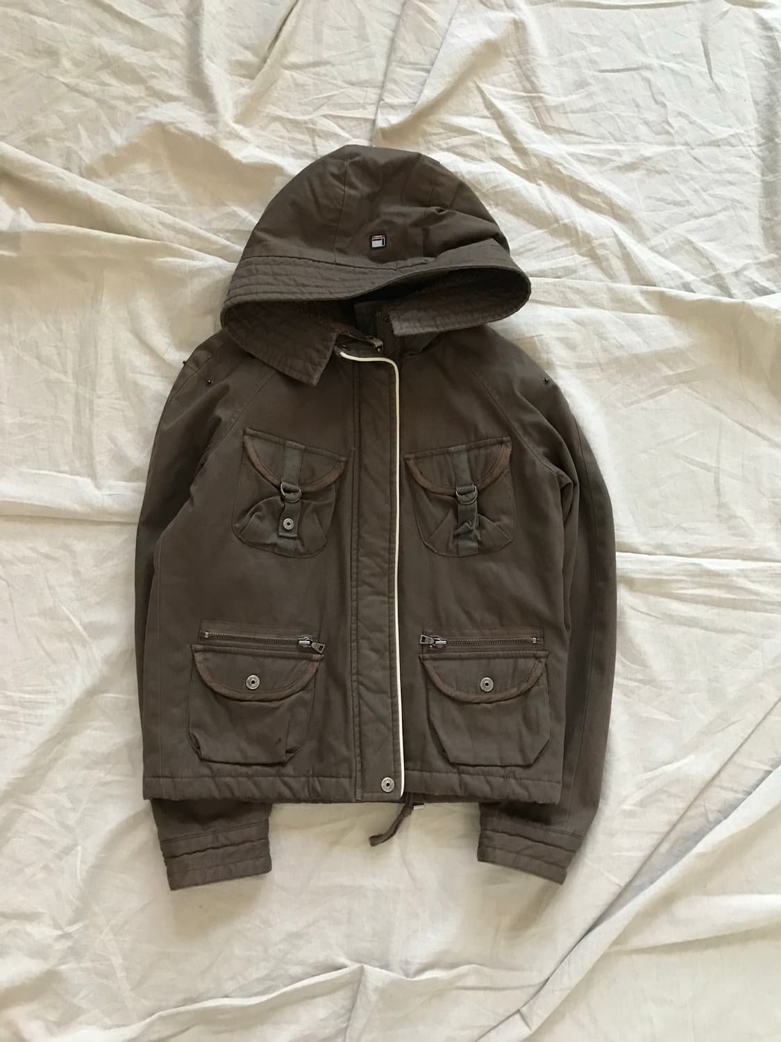 푸부 올드스쿨 포켓 브라운 누빔 후드 자켓 상품이미지5