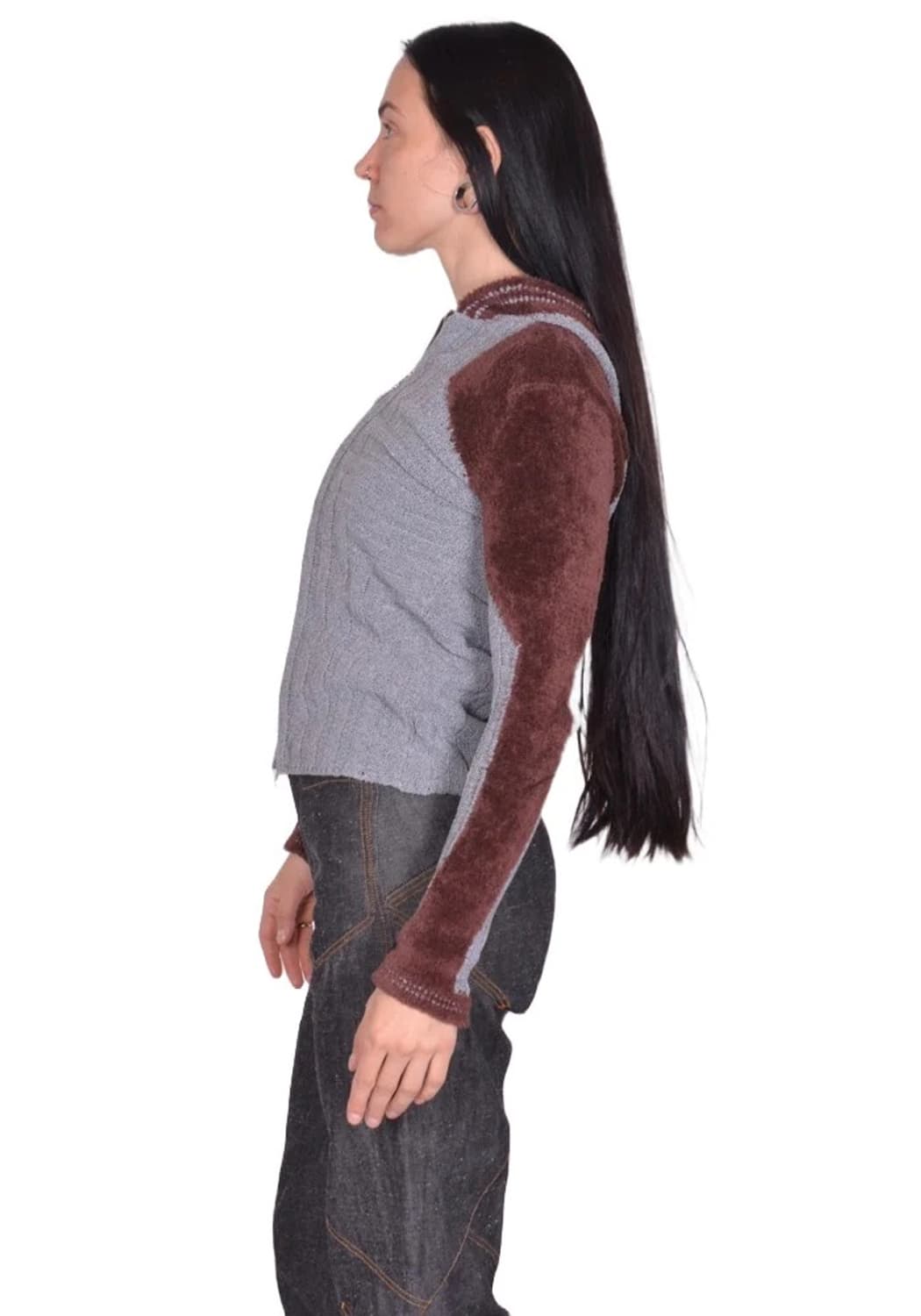 [38]키코 코스타디노브 25fw Quimby 니트 후드 집업/그레이 상품이미지5