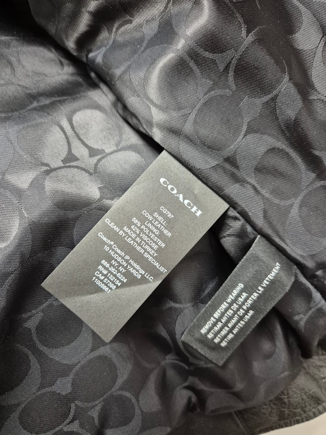 코치 오버사이즈 레더 바이커 자켓 S 상품이미지4