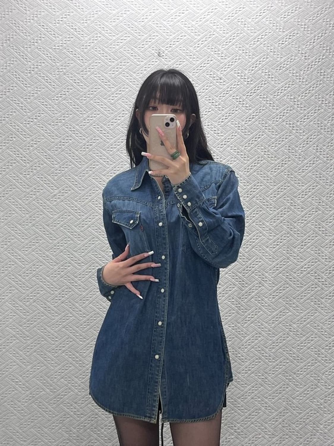 리바이스 컨트리 웨스턴 빈티지 버튼 워싱 데님셔츠 M C12569 상품이미지1