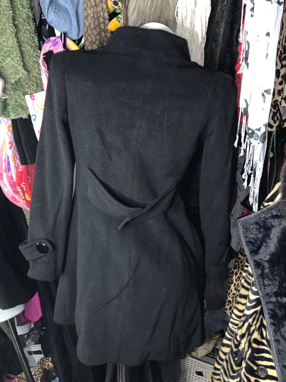 y2k 모리 긱시크 원버튼 블랙롱코트 상품이미지2