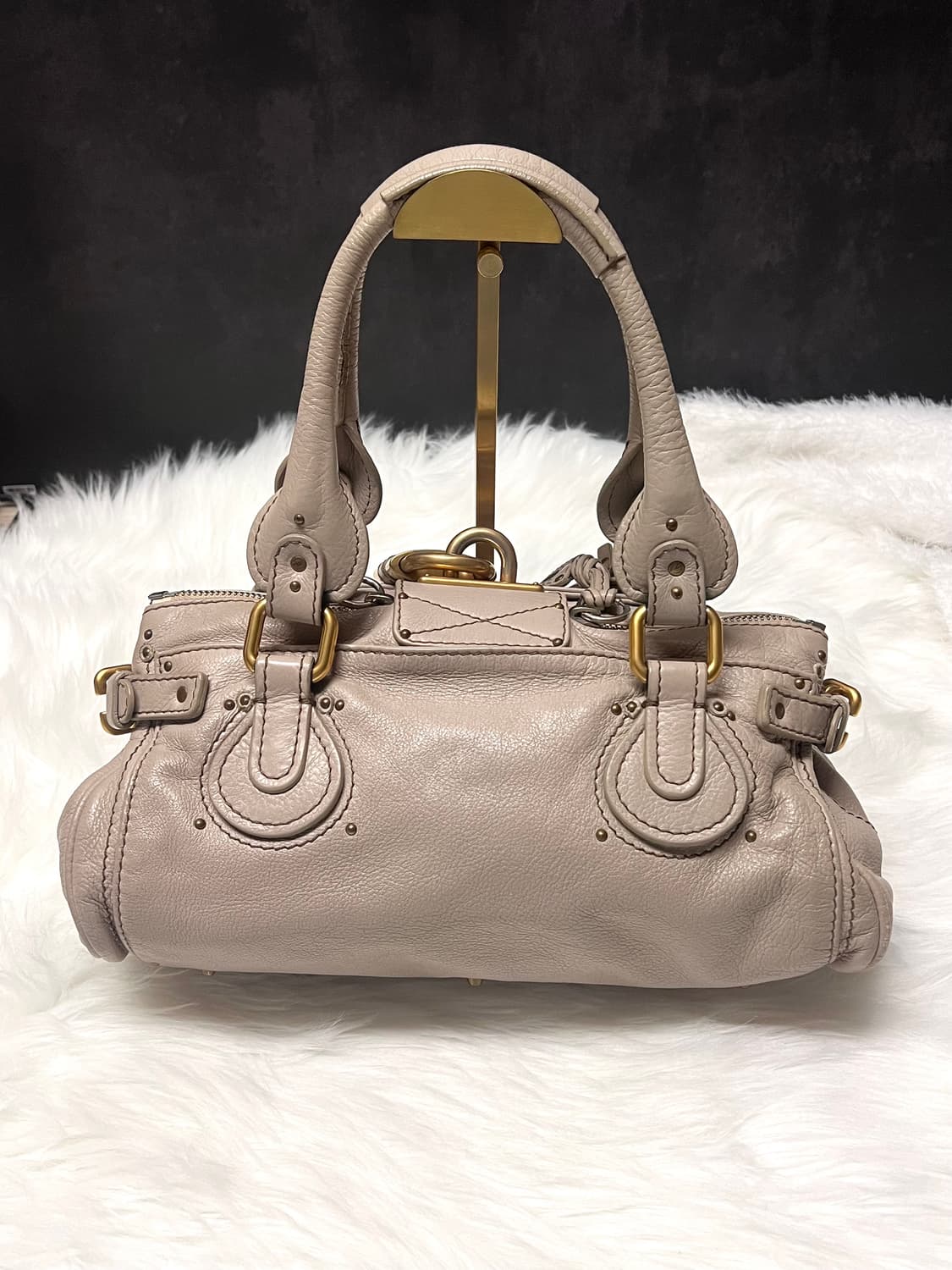 Chloe 끌로에 패딩턴 그레이 레더 아카이브 자물쇠 토트백 상품이미지3