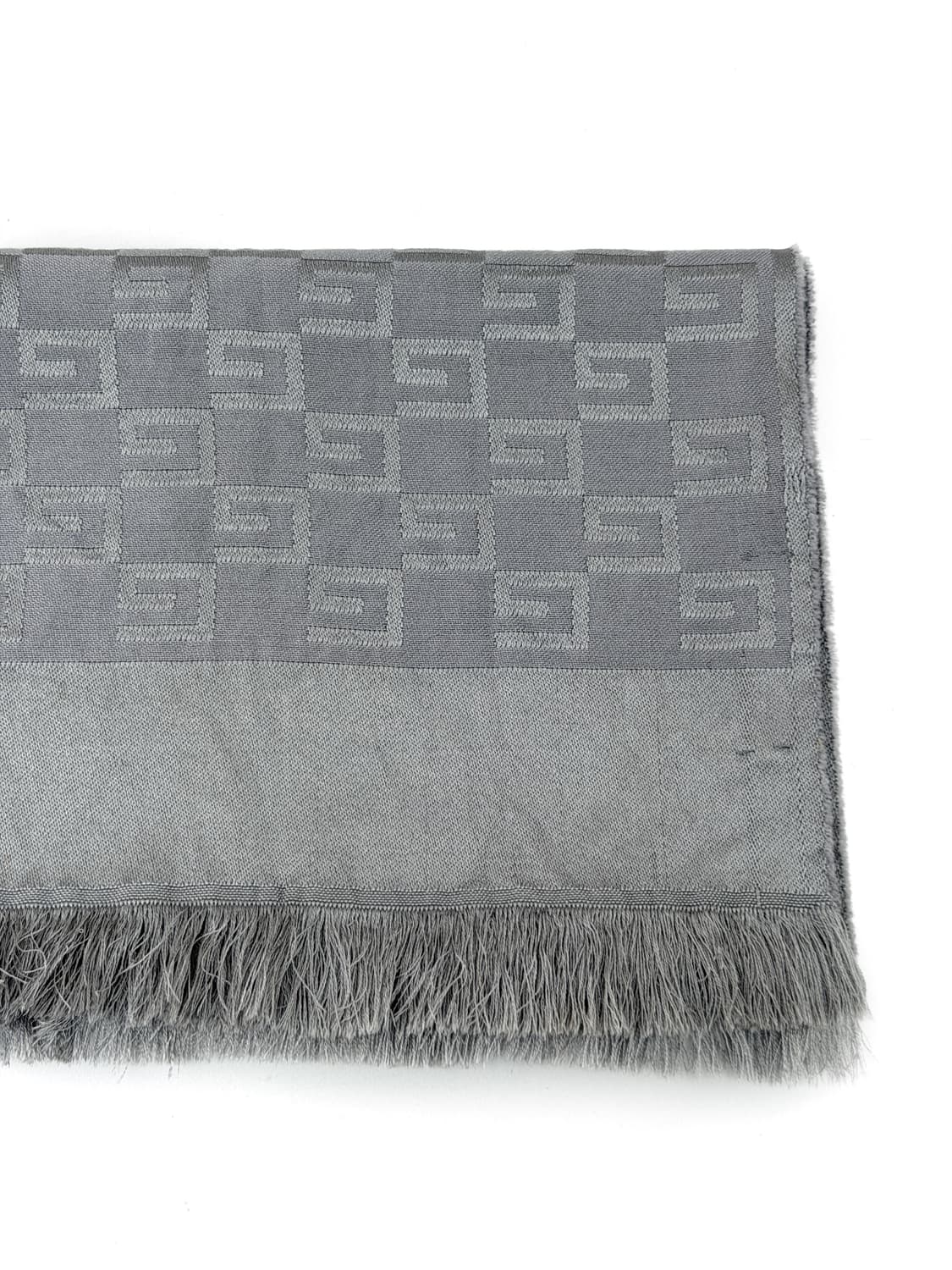 구찌 GG 패턴 실크 울 머플러 그레이 상품이미지1