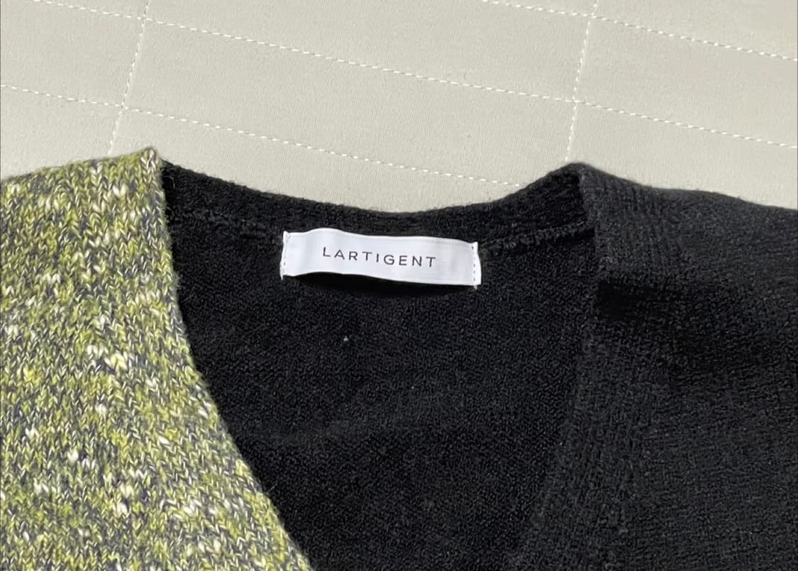 라티젠 배색 니트 가디건 상품이미지3