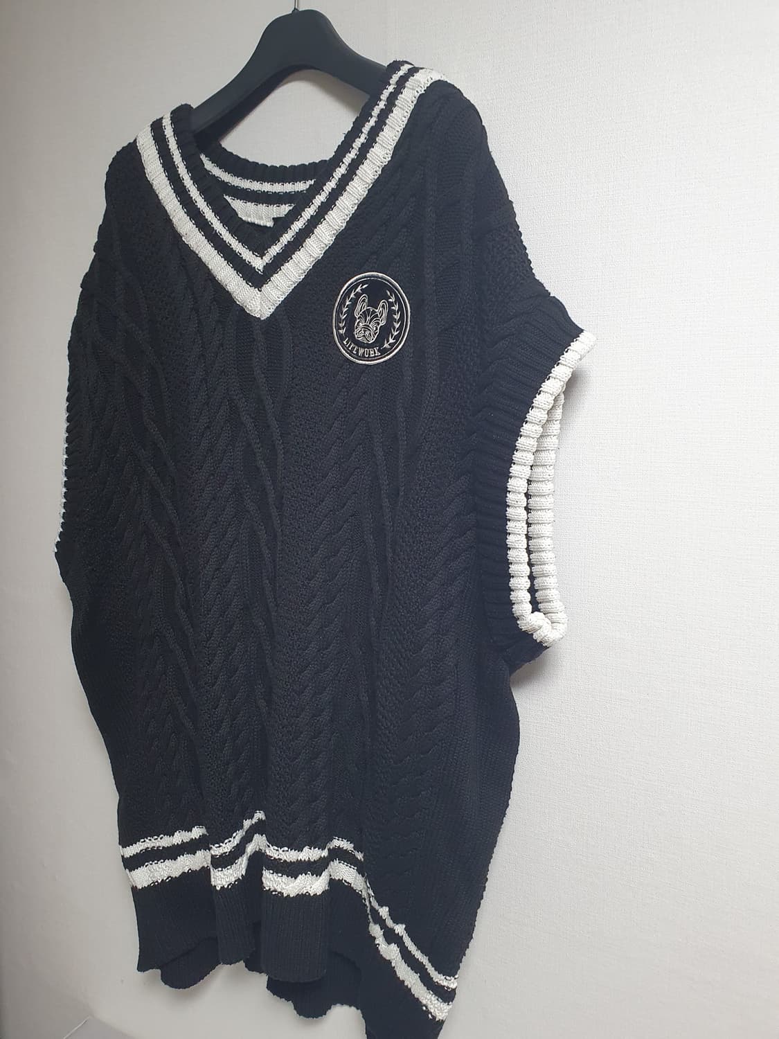 라이프워크 라독 니트 롱 베스트 블랙 🐕🖤 상품이미지3