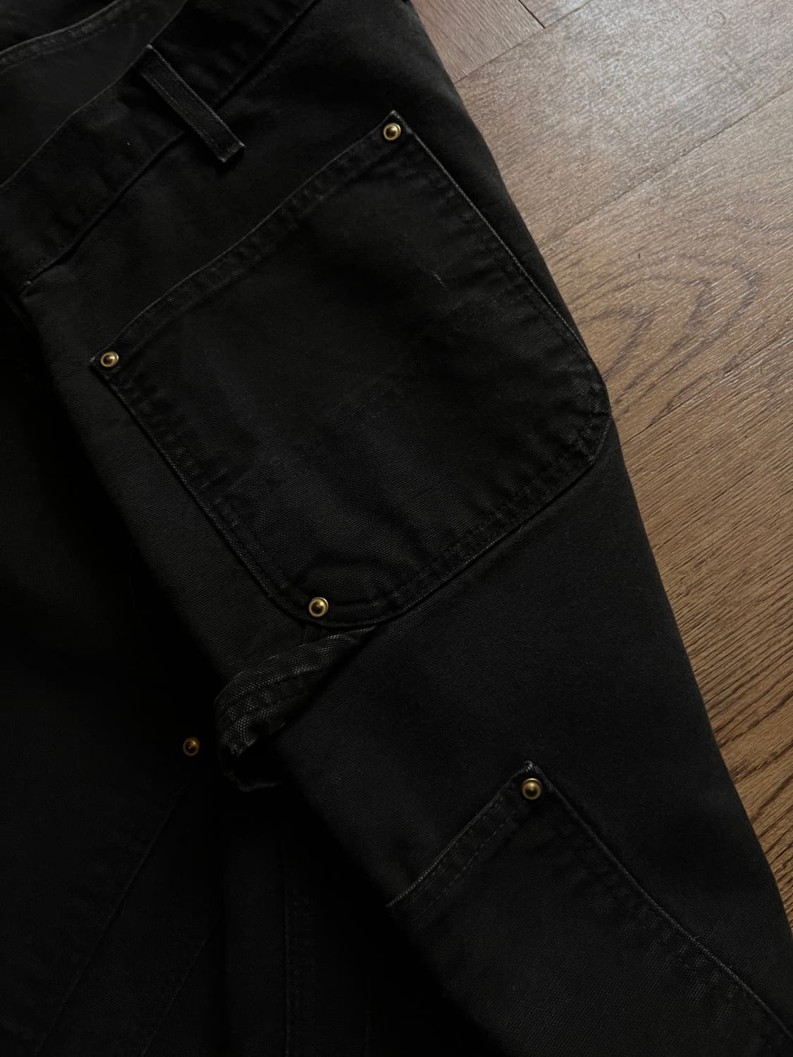 [36]칼하트 Made in USA 빈티지 데미지 블랙 더블니 워크 팬츠 상품이미지7