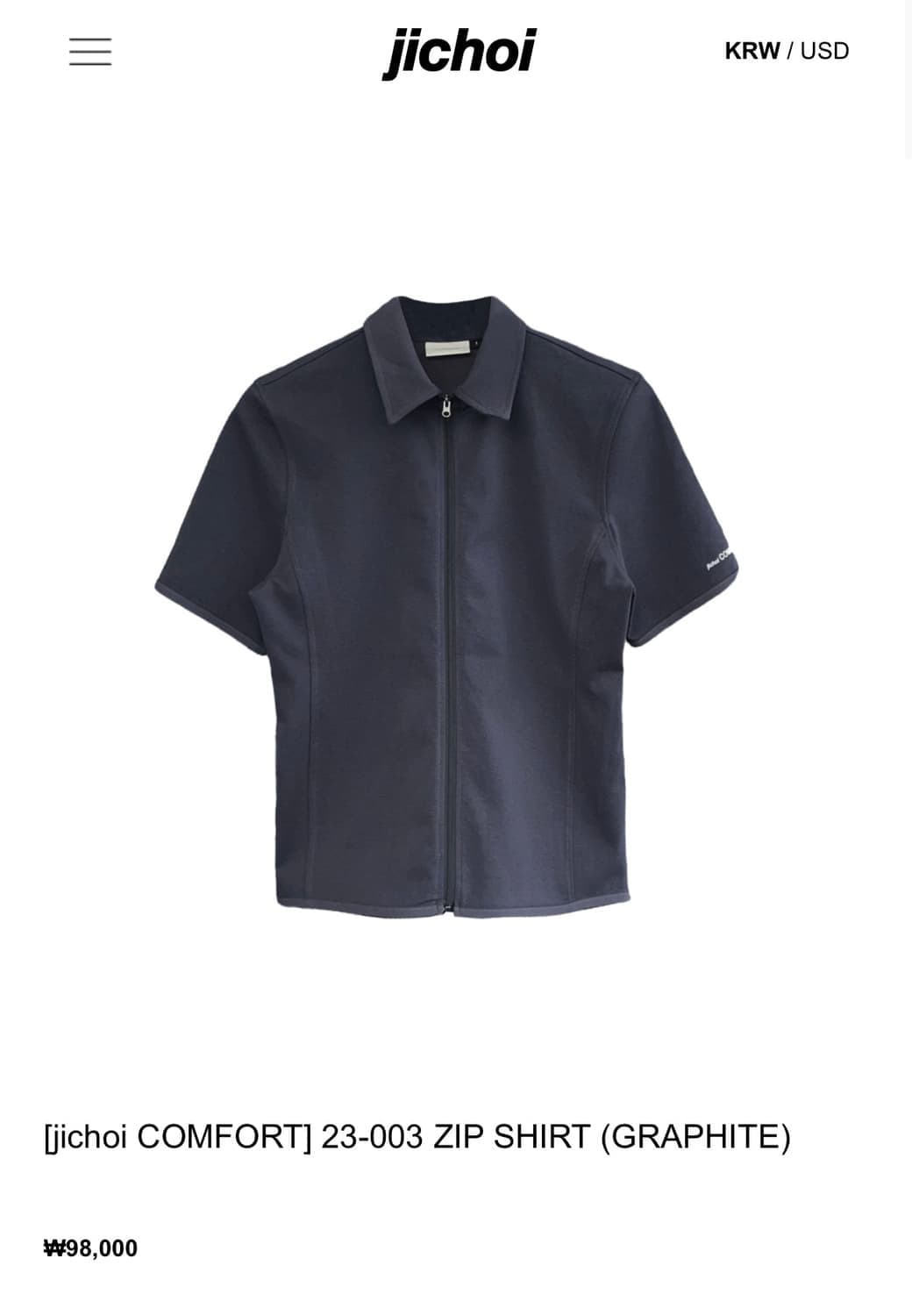 Jichoi 지초이 23-003 zip shirt 반팔 집업 상품이미지1