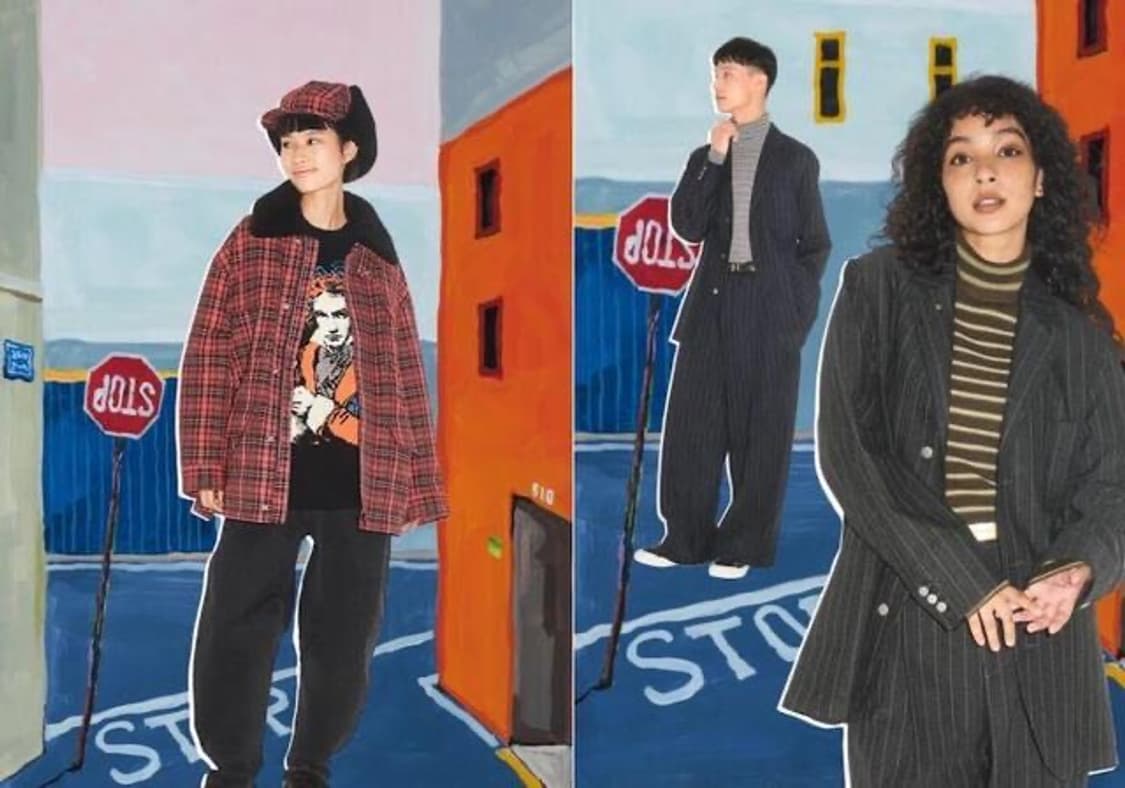 GU X 뷰티풀 피플 체크 보아 후리스 플리스 자켓 블루종 L 상품이미지10