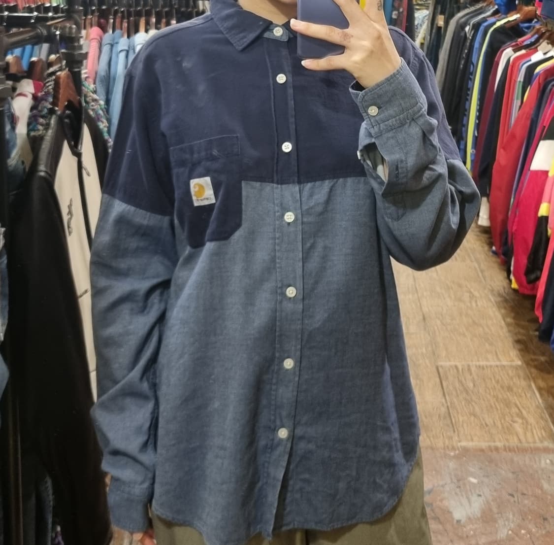 [Hi] 칼하트 긴팔 셔츠 네이비 상품이미지3