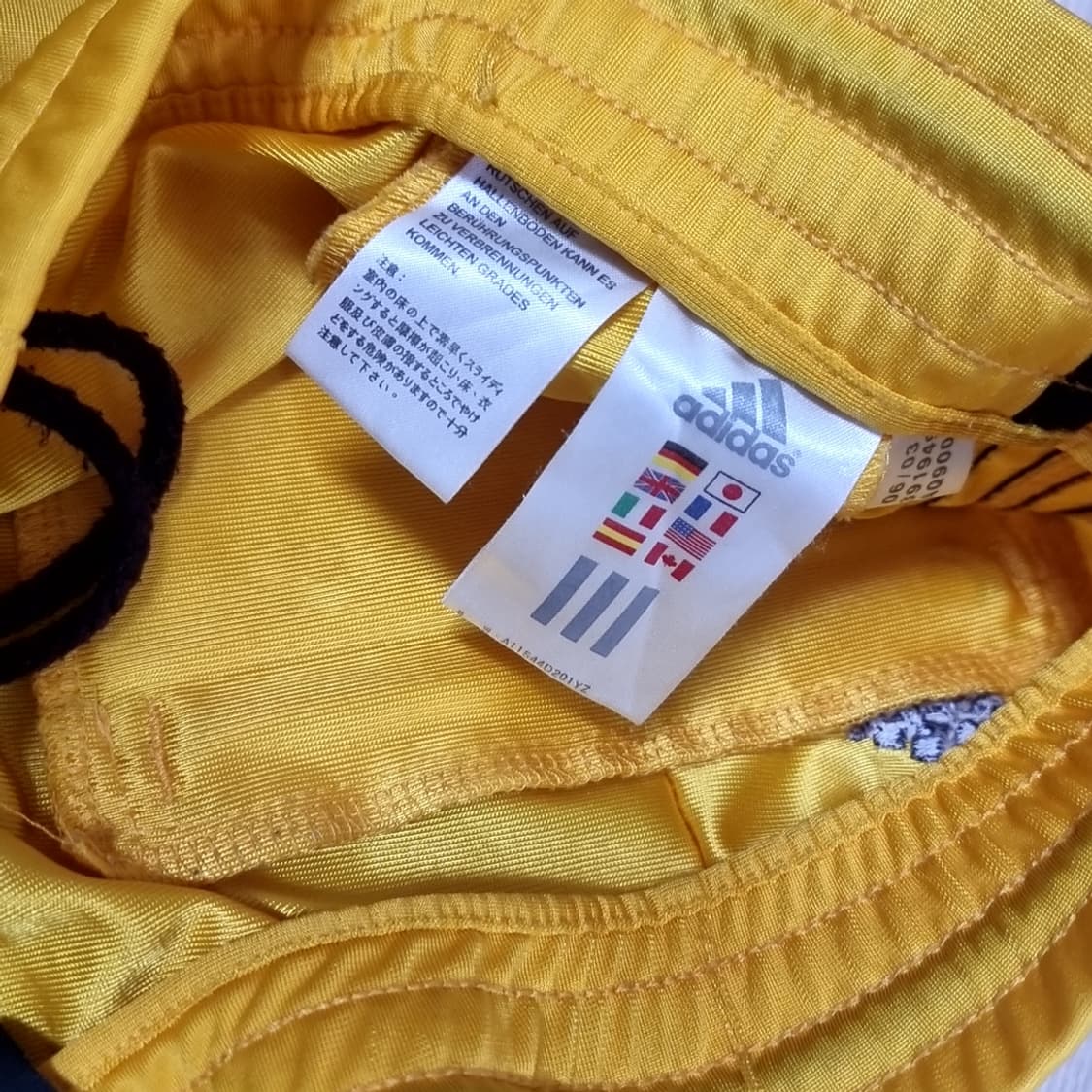 아디다스 이소룡 노란색 삼선 트레이닝 바지(실측) 상품이미지7