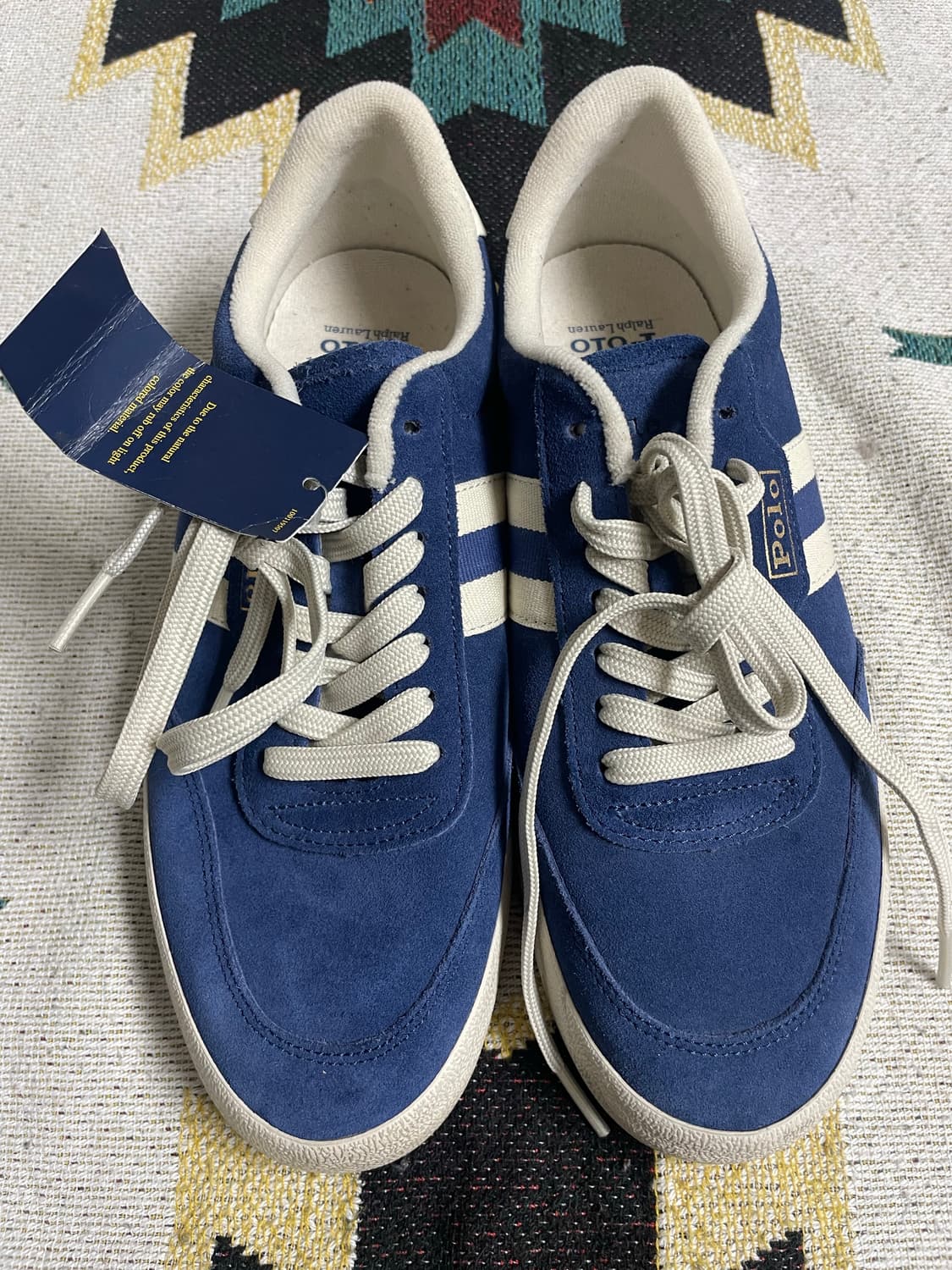 폴로 블루 스웨이드 스니커즈(8.5) 상품이미지1