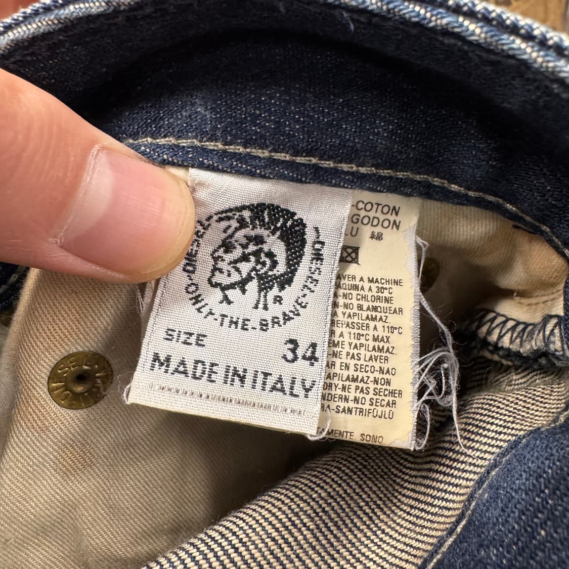 00s 디젤 인더스트리 데님 팬츠 전면 캣워싱 포인트 중청 상품이미지8