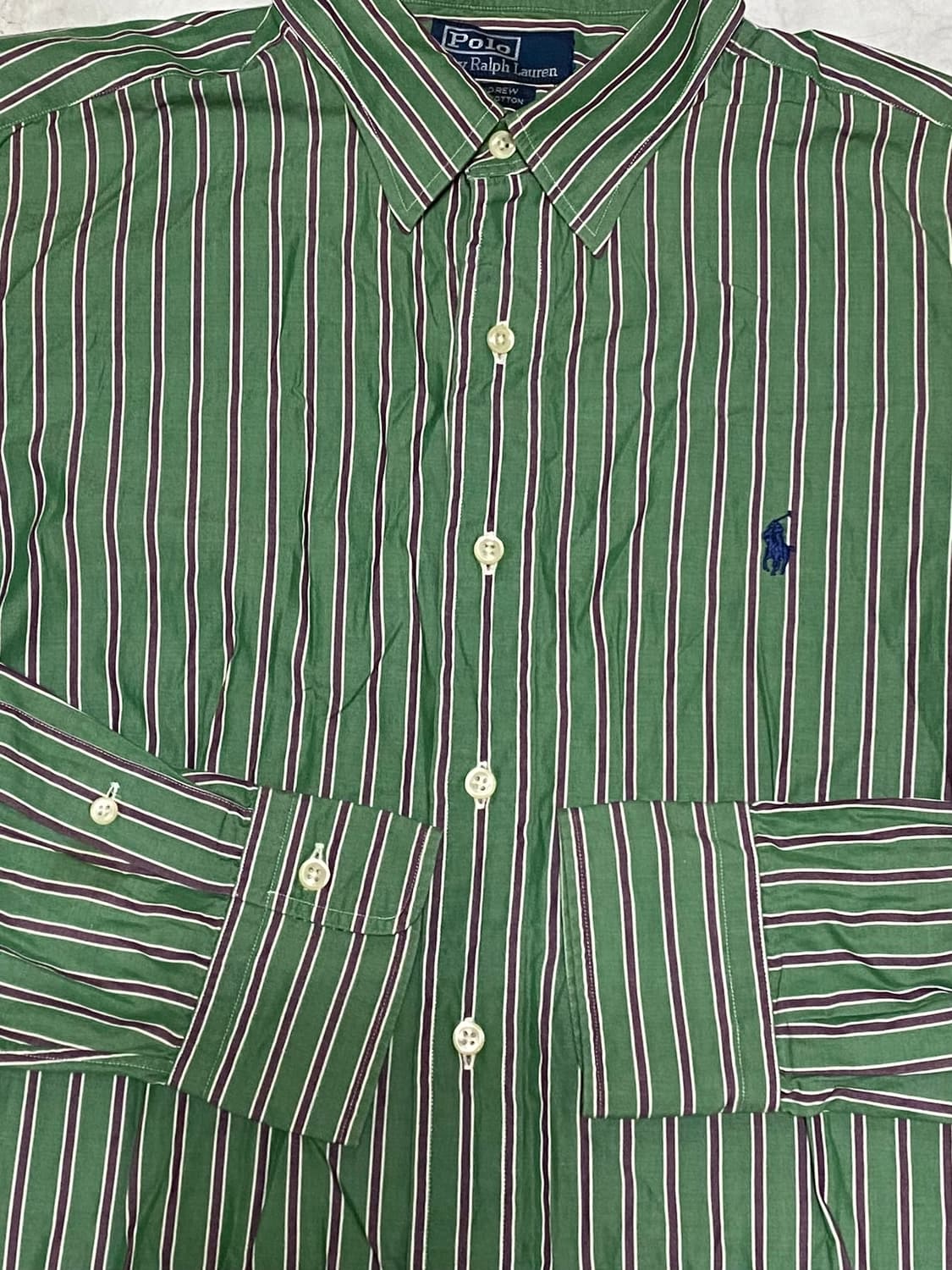 폴로 스트라이프 그린셔츠 105~110 상품이미지3