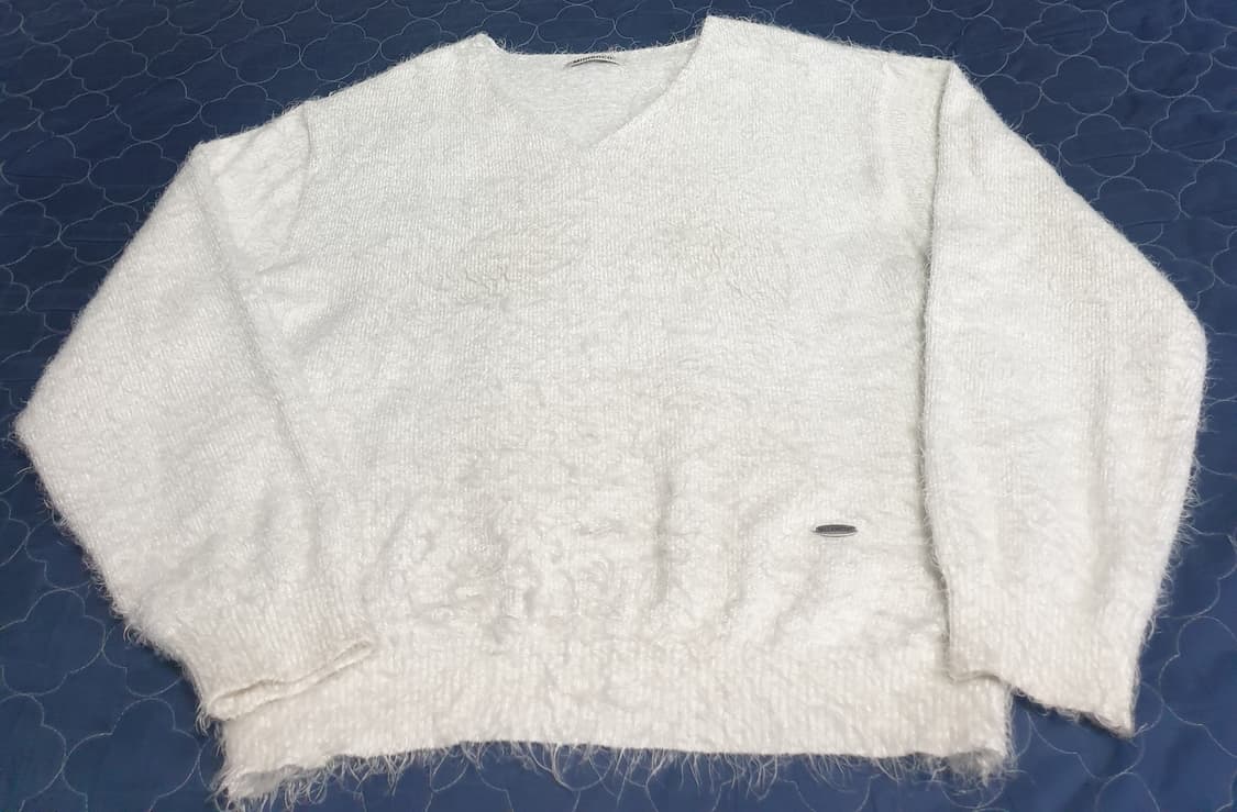 밀리언코르 헤어리 브이넥 긴팔 니트 (F) 상품이미지3