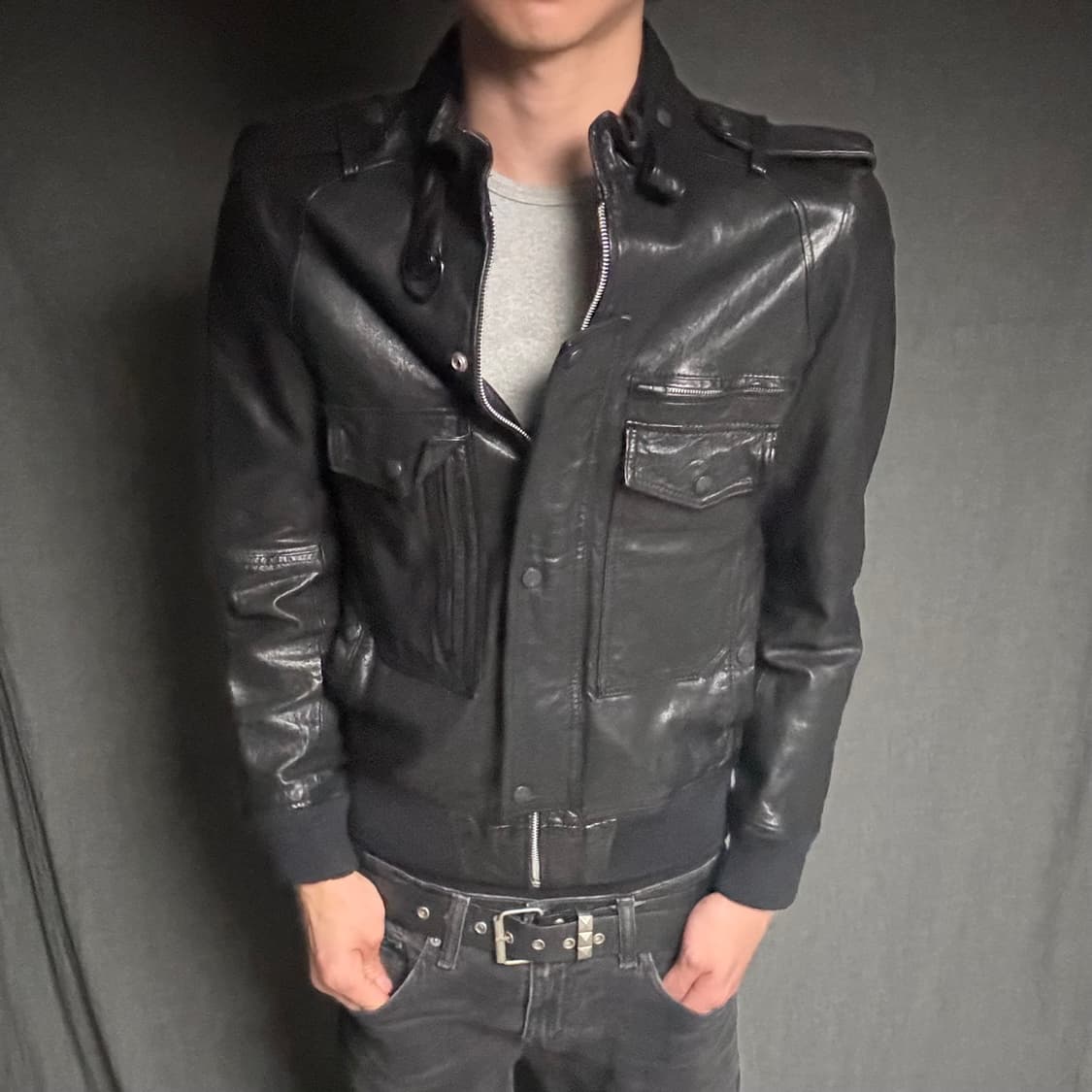 lamb skin pocket leather jacket 상품이미지2