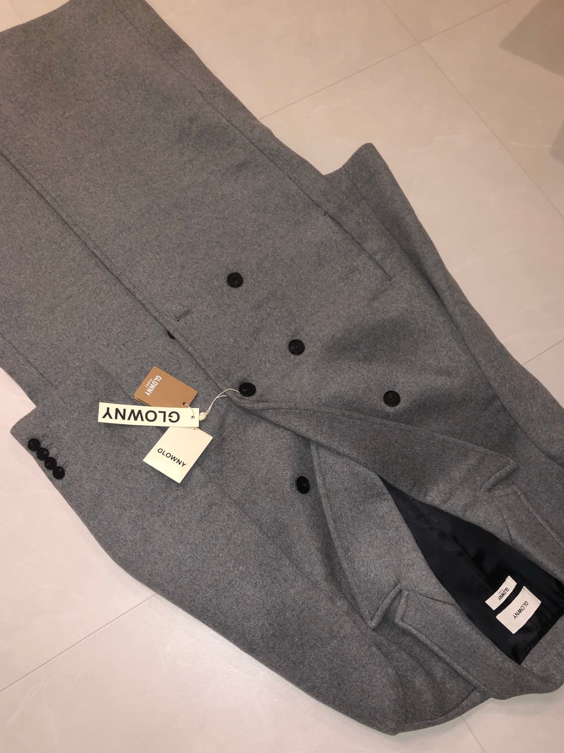 글로니 G WOOL COAT -LONG (GRAY) M 상품이미지1