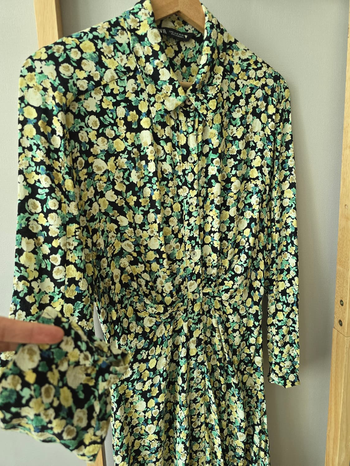 자라 플로럴 매듭 셔츠 롱 원피스 상품이미지4