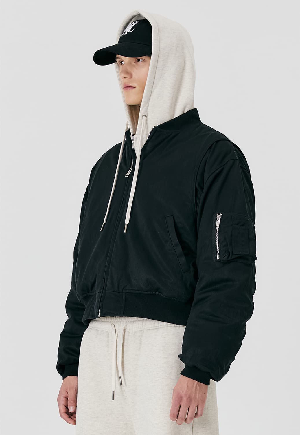 [새상품)WOOALONG 우알롱 크랙 오버핏 MA-1(M) 상품이미지2