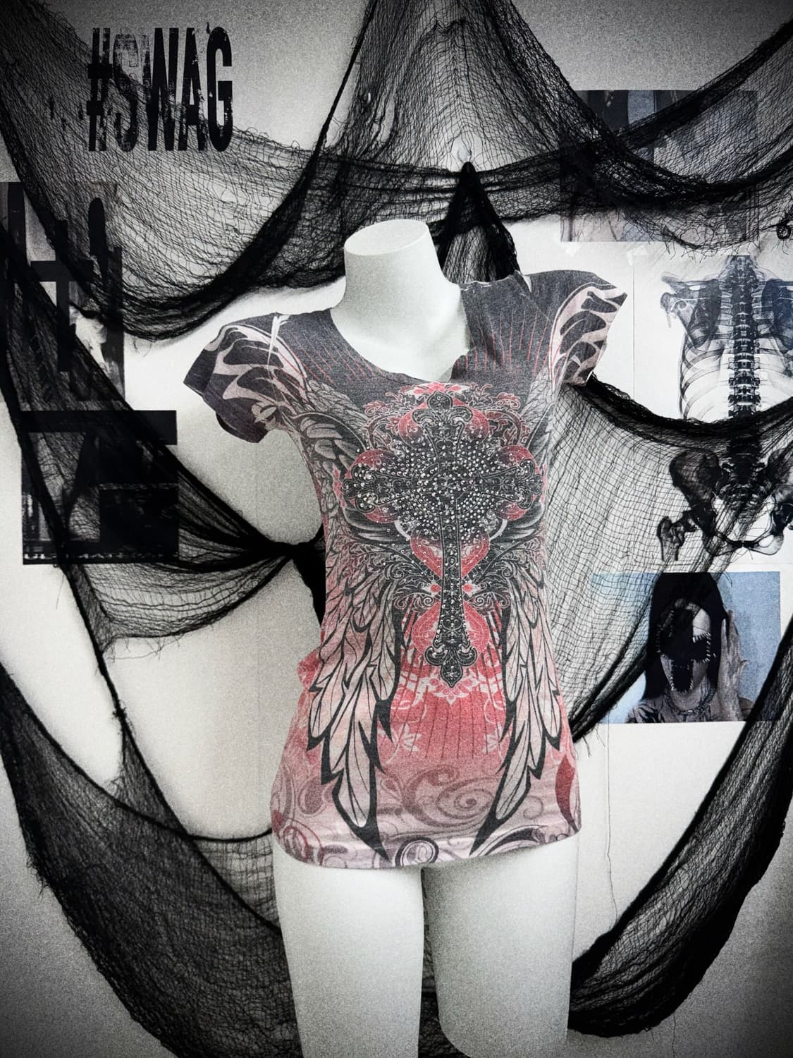 00s cross beads printing halfsleeve 상품이미지1