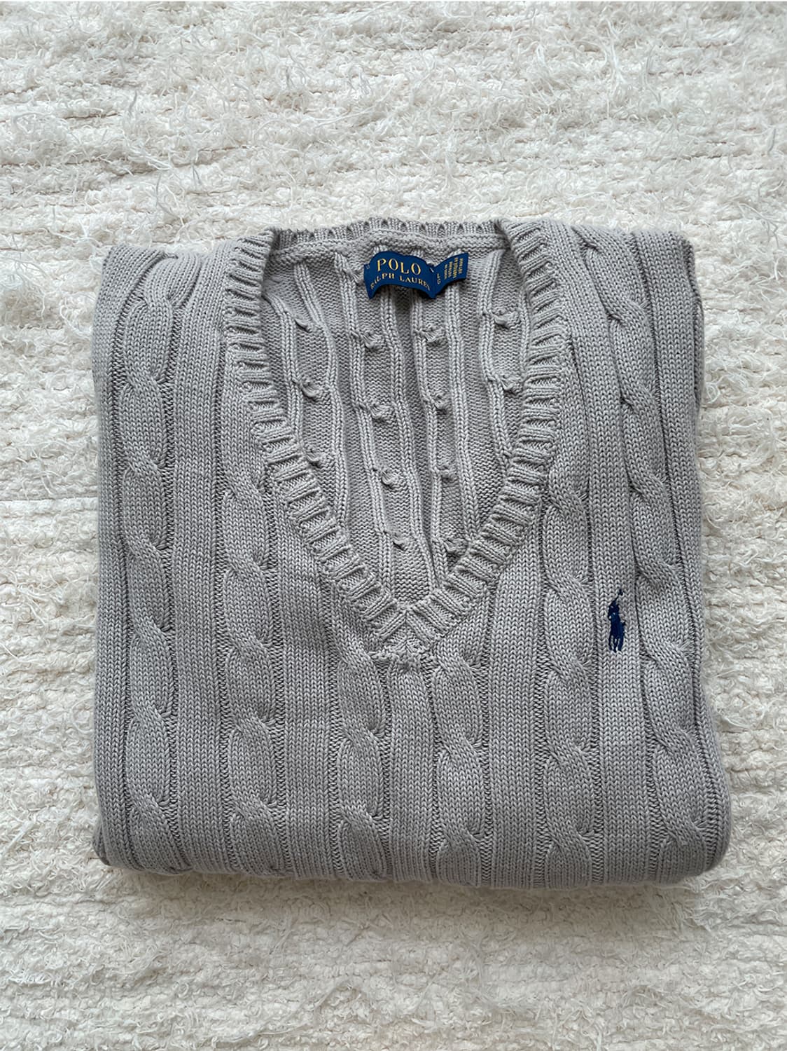 폴로 랄프로렌 네이비포니 그레이 꽈배기 니트 상품이미지1
