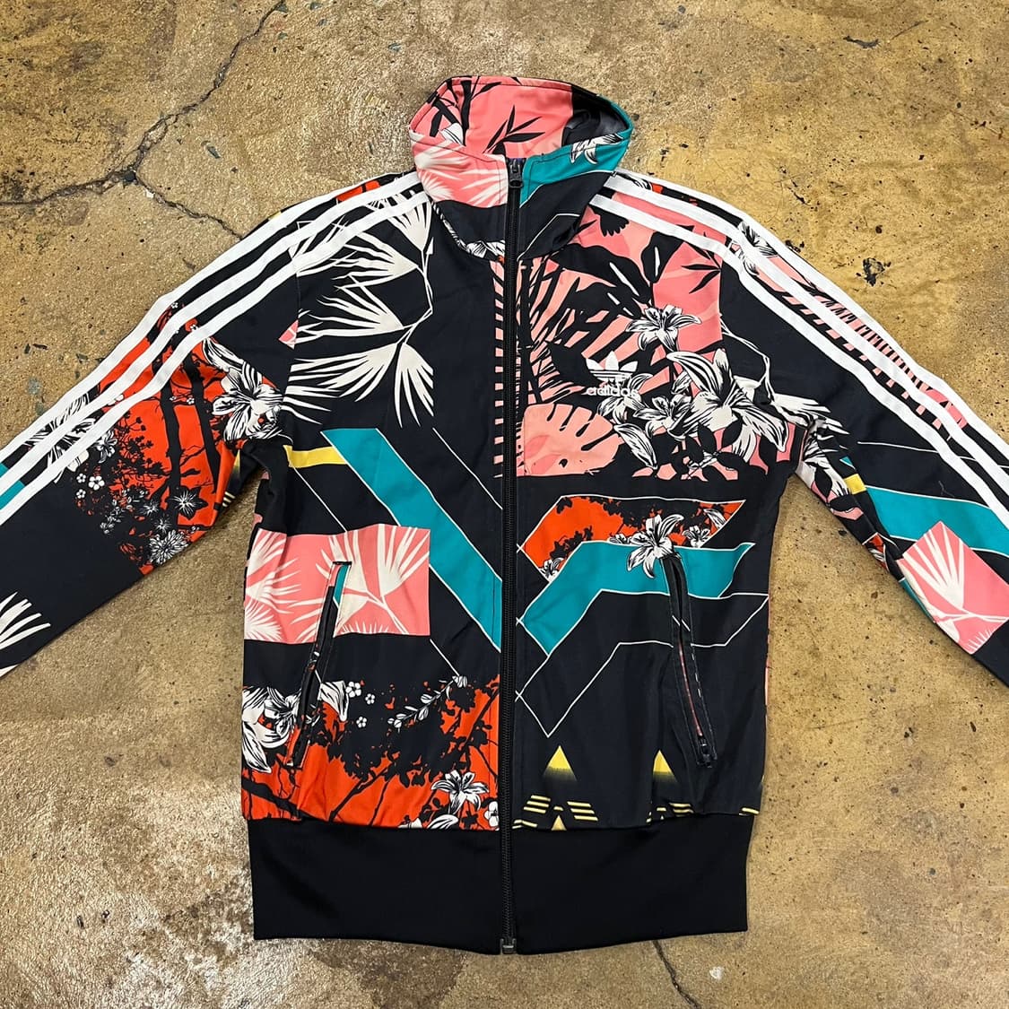 [정품/85] 아디다스 플라워 패턴 후드 져지 트랙탑 b18 상품이미지3