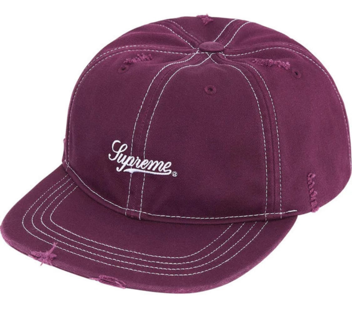(새상품) 슈프림 Distressed Script 6-Panel Dark 상품이미지1
