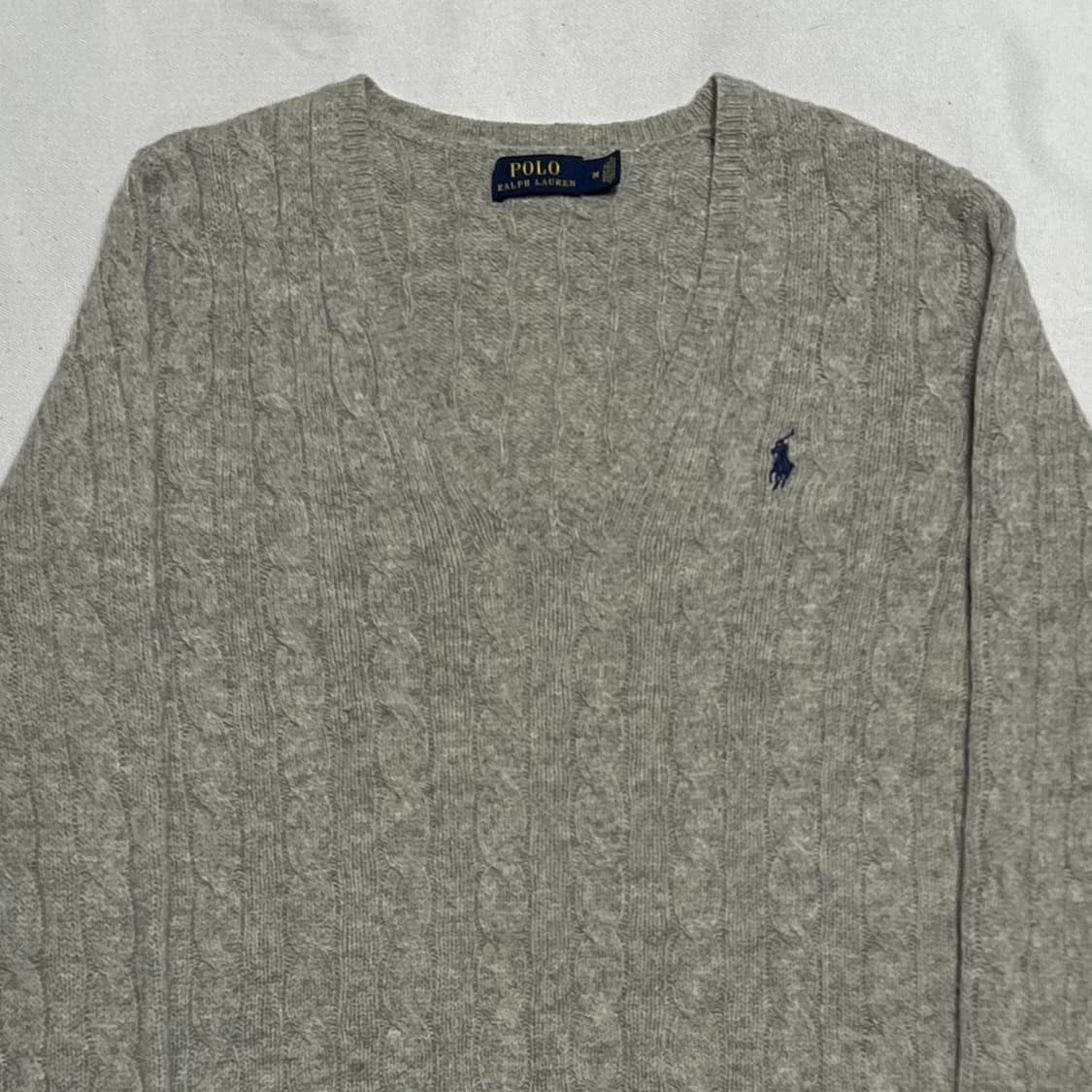 M 폴로랄프로렌 여성용 울 브이넥 케이블 캐시미어 니트 상품이미지1