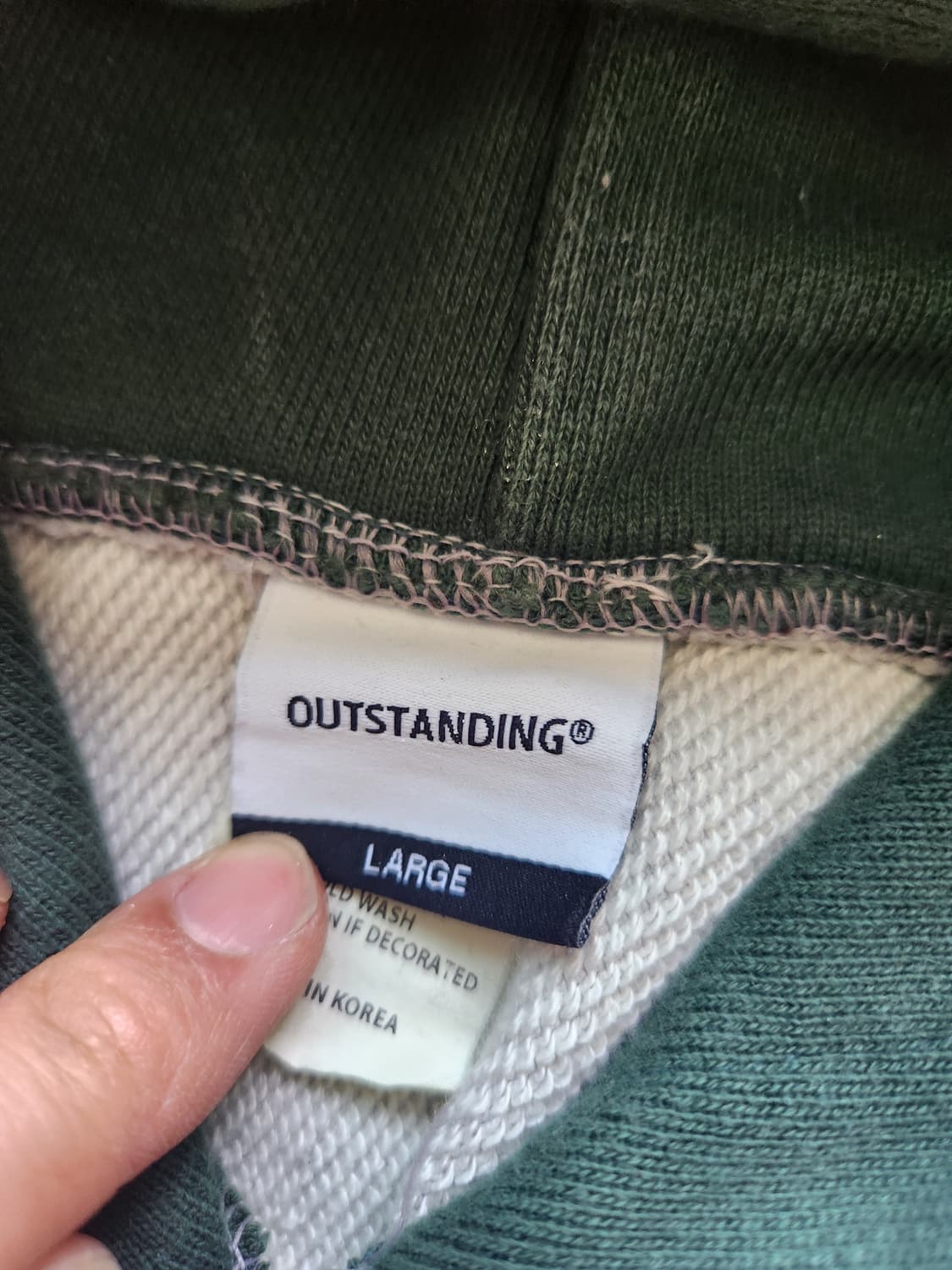 아웃스탠딩 배색 오버핏 후드 L 상품이미지2