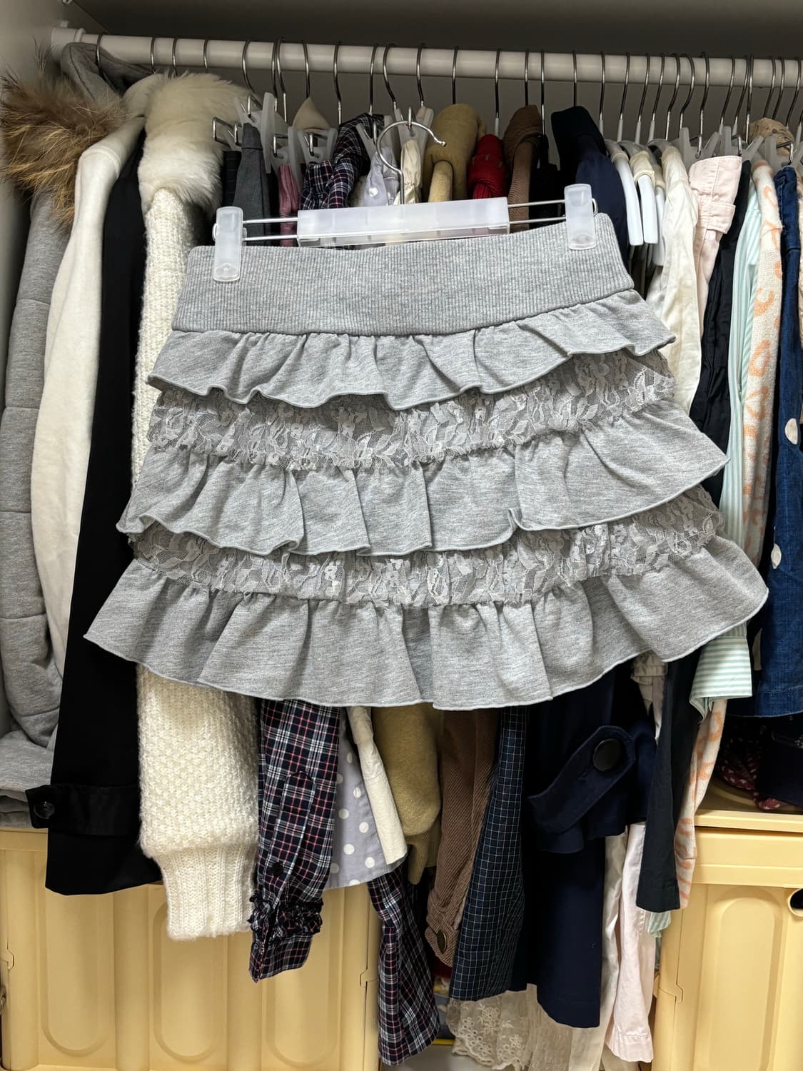 트랄라라 그레이 레이스 스커트 갸루 상품이미지2