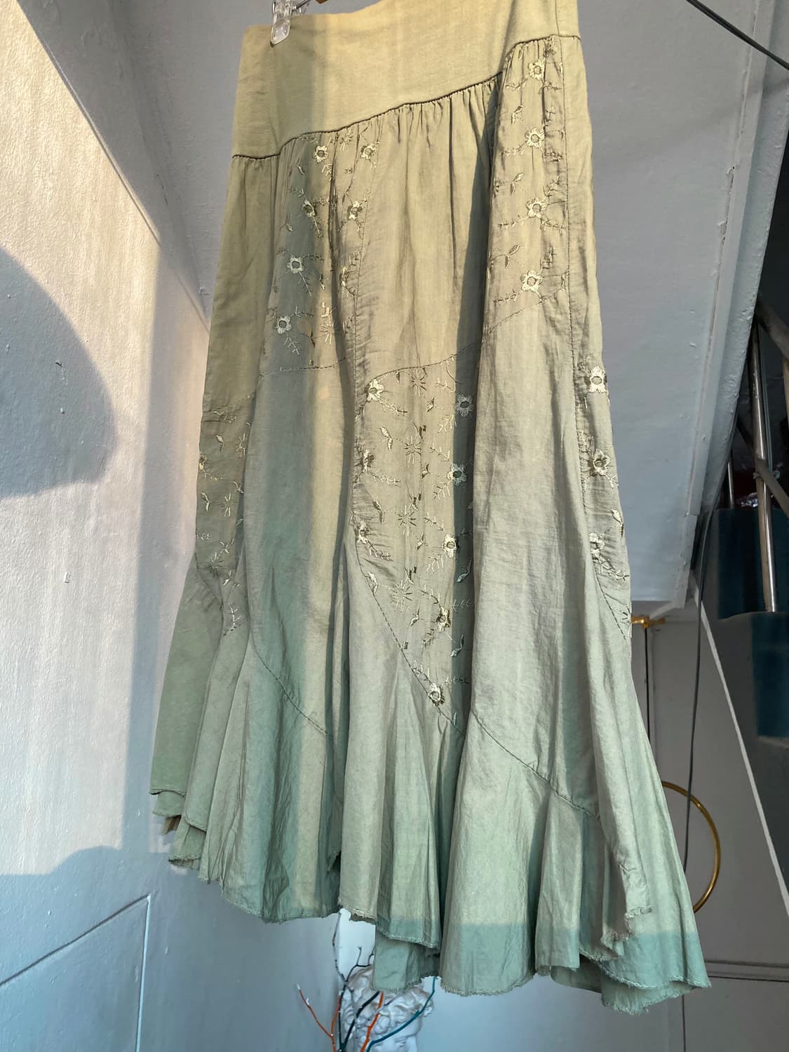 MADE IN ITALY 카키 언발 스커트 상품이미지3