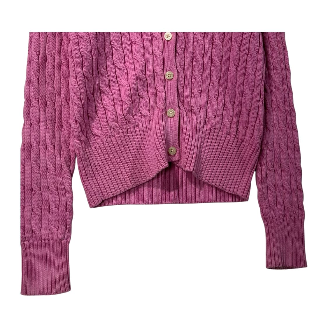 [POLO] 폴로랄프로렌 핑크 꽈배기 니트 가디건 상품이미지3