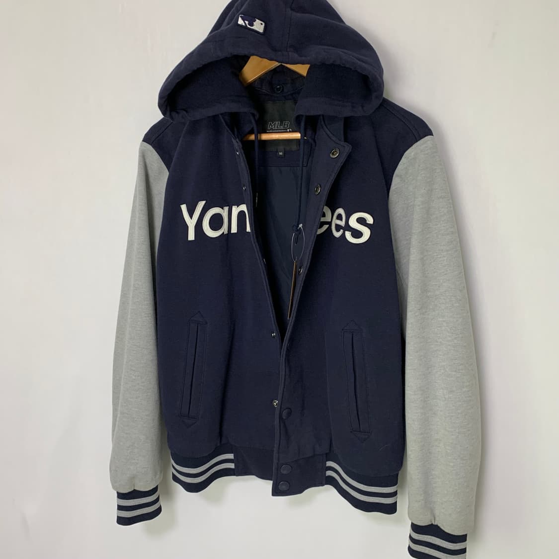 MLB 양키스 후드 스타디움 봄버자켓 네이비 그레이 야구 점퍼 95 상품이미지3