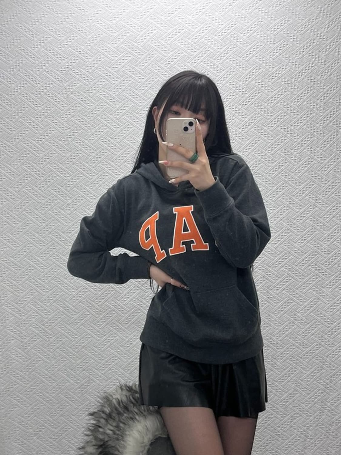 갭 올드스쿨 레트로 Y2K 오렌지 약기모 후드티 XXL C09433 상품이미지1