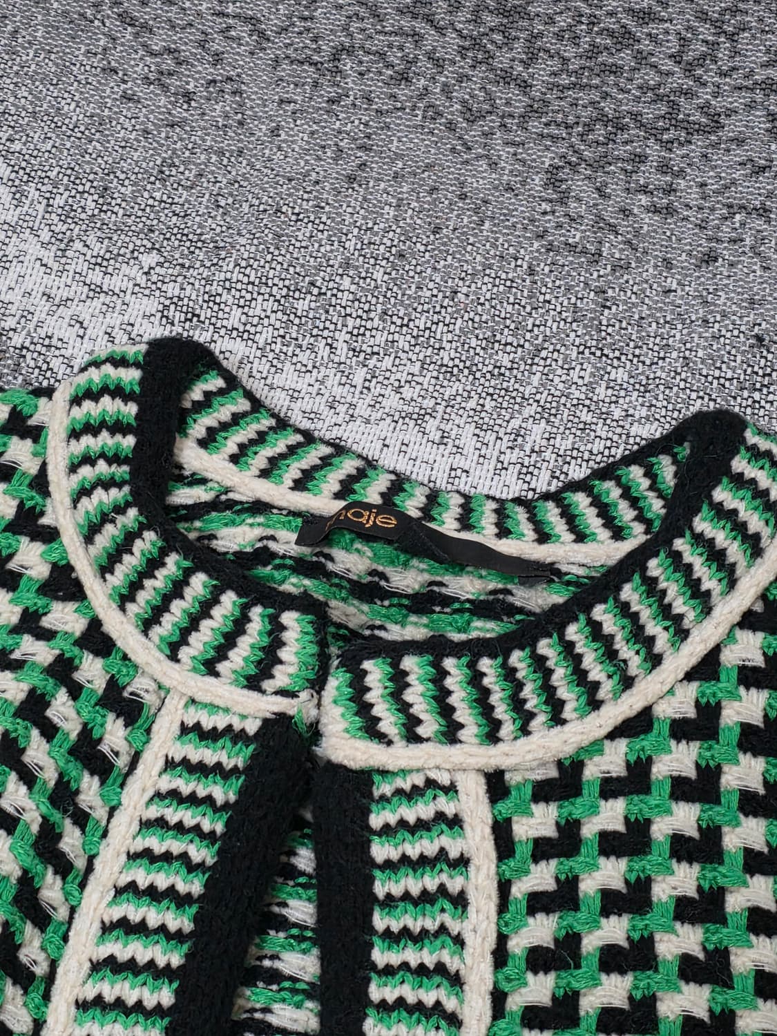 MAJE 마쥬 그린블랙 체크 니트 가디건 자켓 상품이미지2