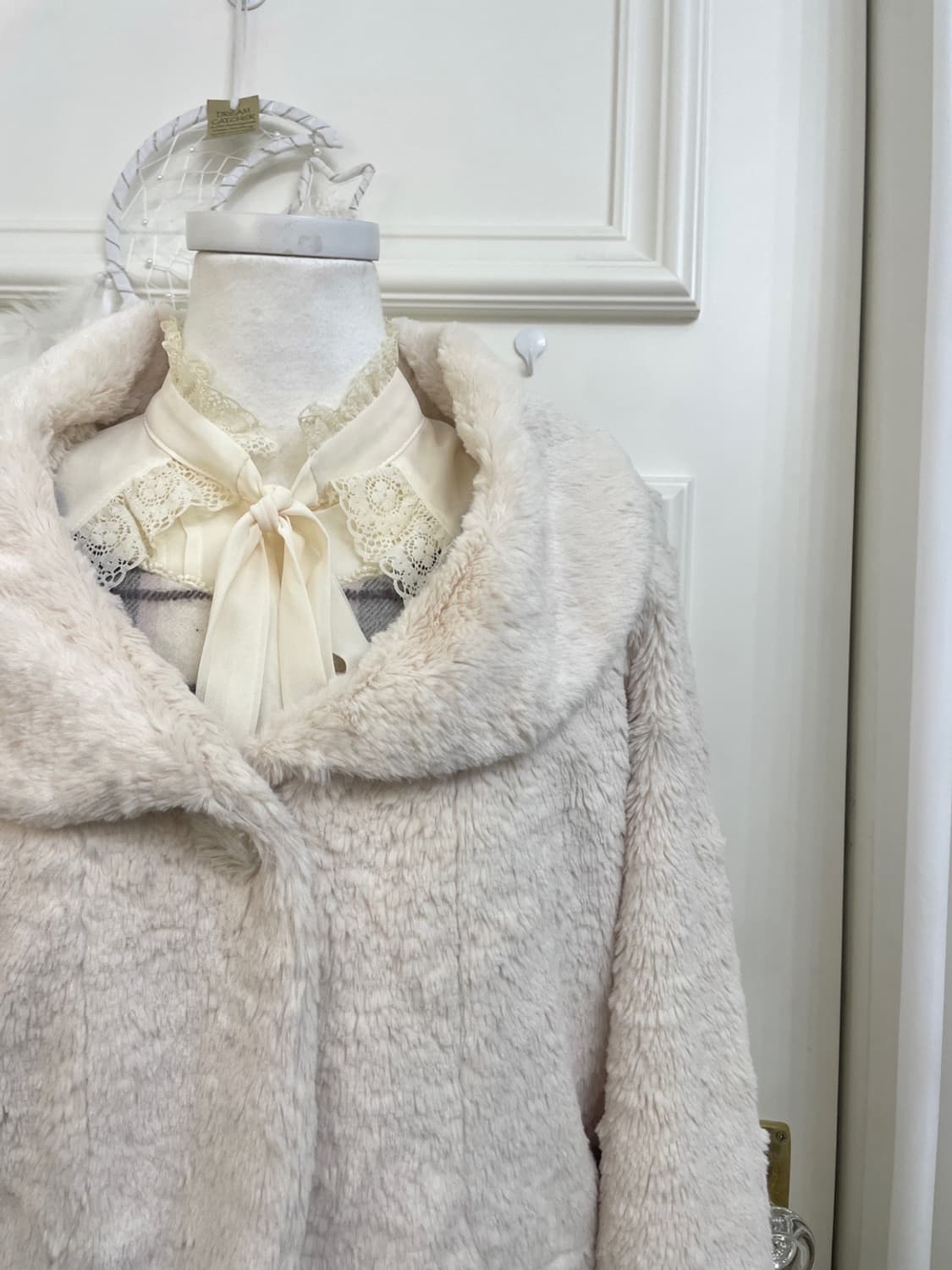 ivory collar one button lovely fur jacke 상품이미지7