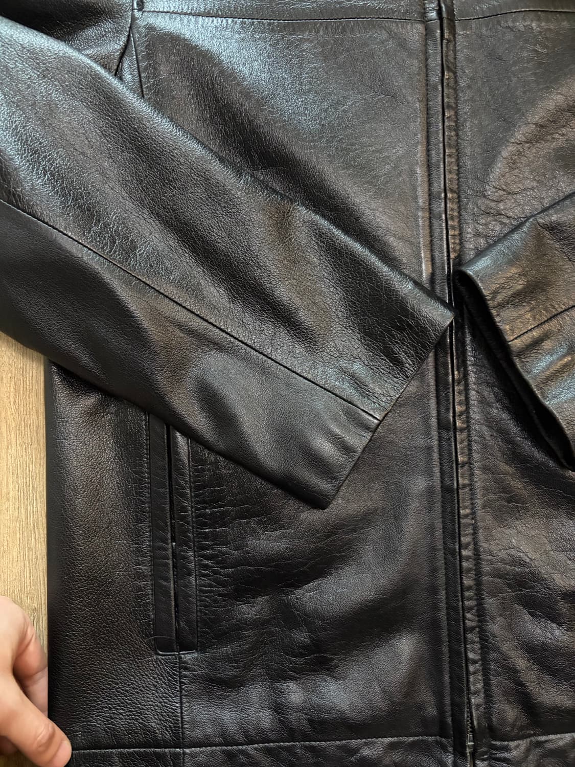 00s 빈티지 미니멀 양가죽 자켓 100 상품이미지4