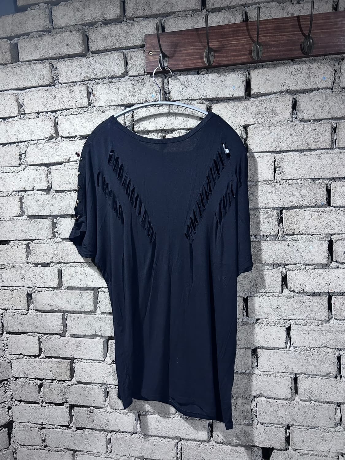 Skull Cross Chain-Shoulder Cut Out Tee 상품이미지7