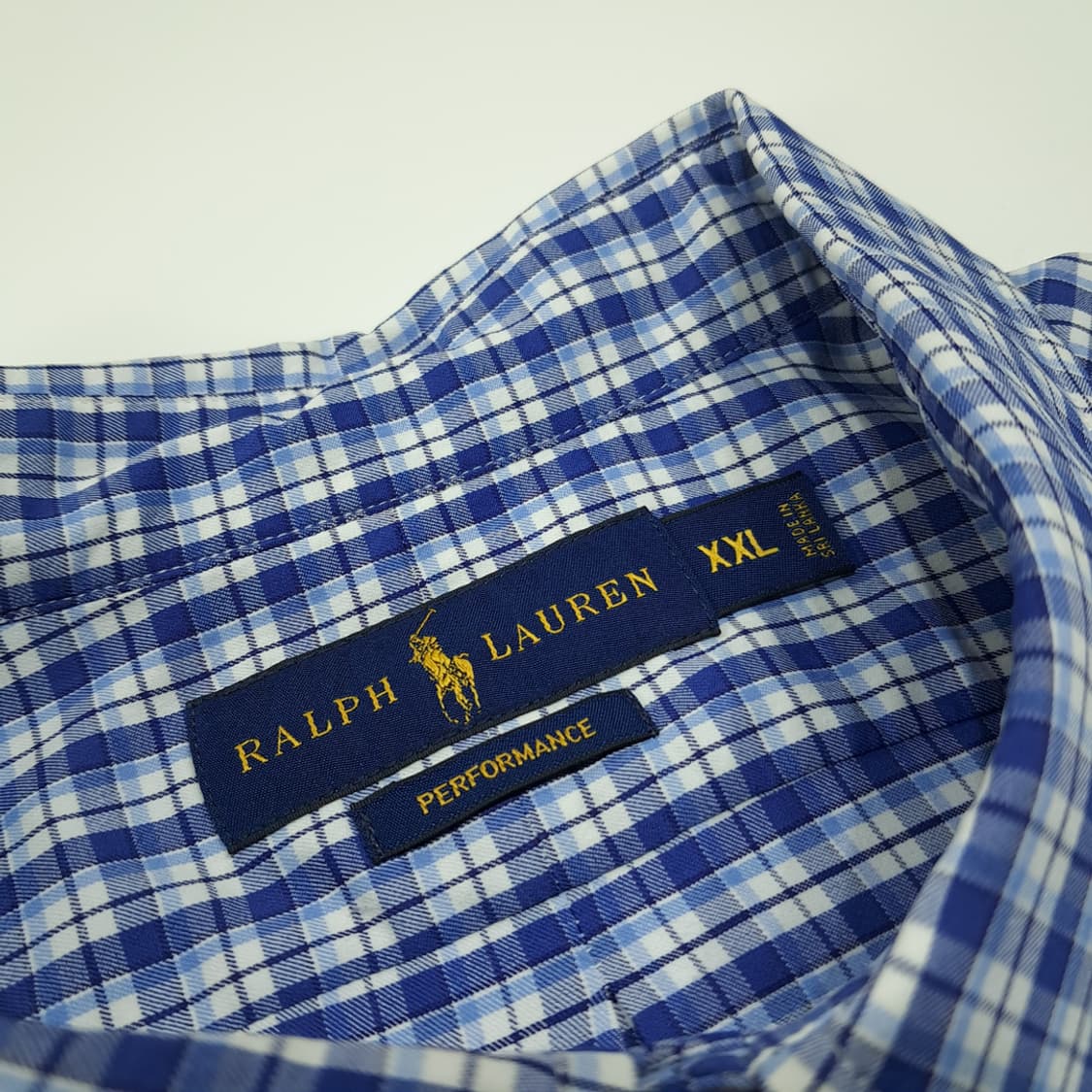 CL401 2XL 폴로 나일론 마이크로체크 블루 셔츠 남방 상품이미지3