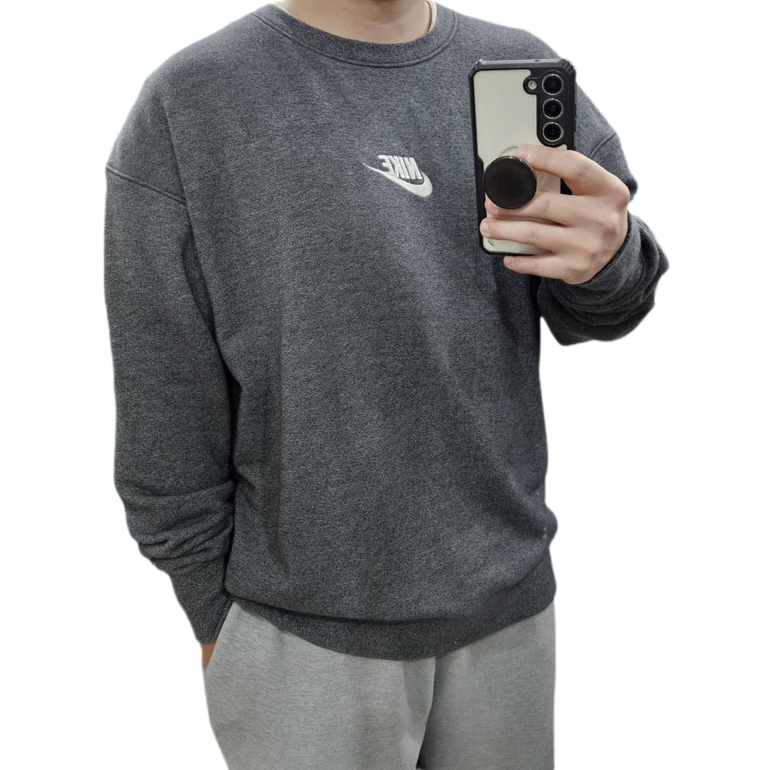 XL 나이키 센터로고 맨투맨 차콜 상품이미지1