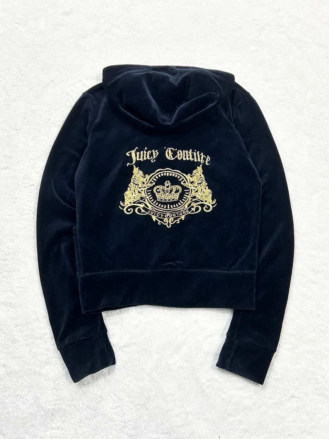 쥬시꾸뛰르 빅로고 네이비 벨벳 후드집업 상품이미지9