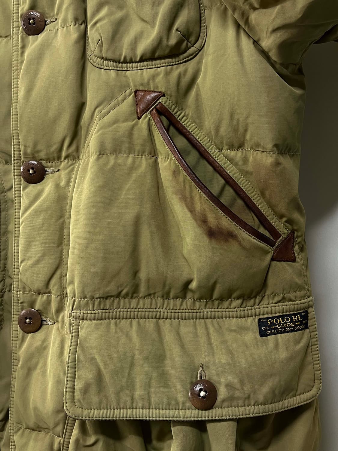 폴로 랄프로렌 썬페이딩 레더 코듀로이 헌팅 다운자켓 상품이미지8