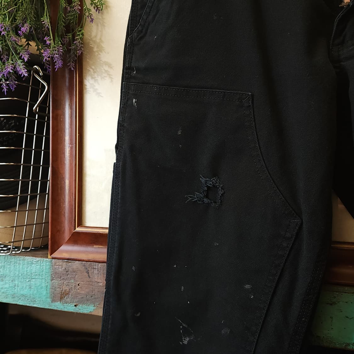 칼하트 워크팬츠 더블니 유틸리티 워크팬츠 블랙 31x30 상품이미지8