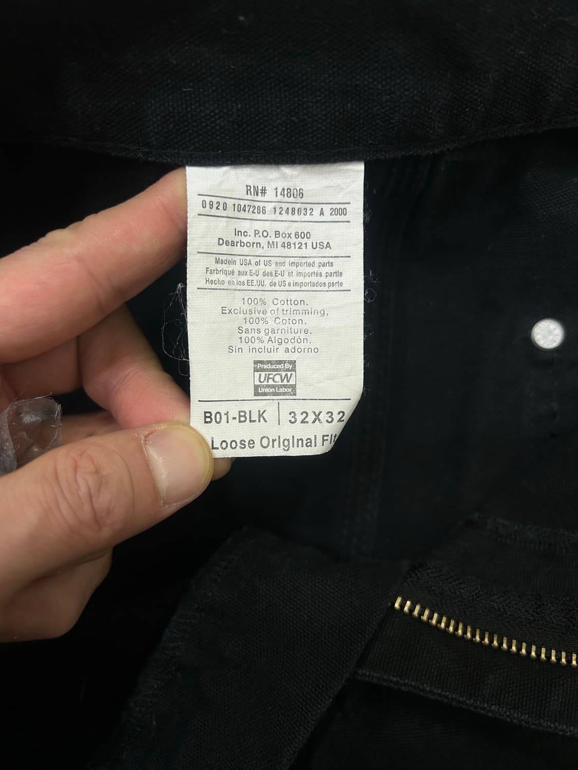 [32]칼하트USA 캔버스 더블니 카펜더 팬츠/블랙 상품이미지6