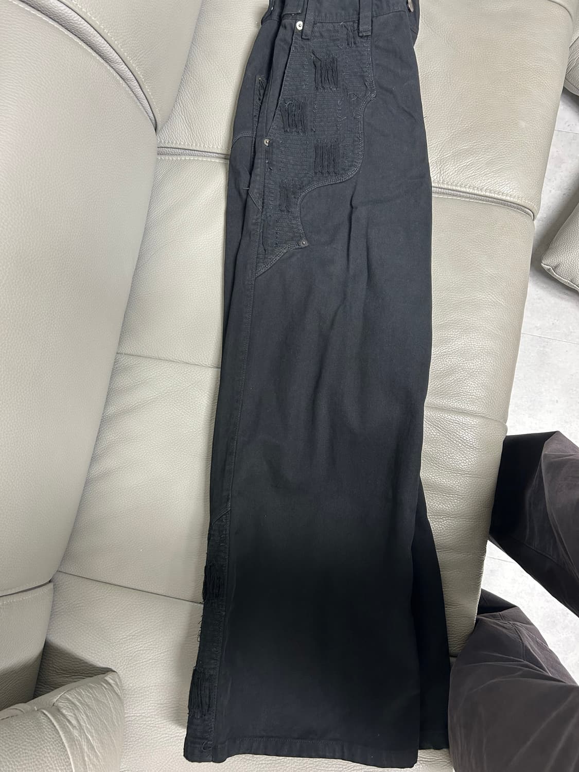 2)폴리테루 웨스턴 보로 팬츠 데님 블랙 상품이미지2