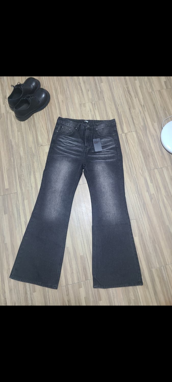 디앤에스알 시그니처 플레어 데님 팬츠 빈티지블랙 L사이즈 새상품 상품이미지3