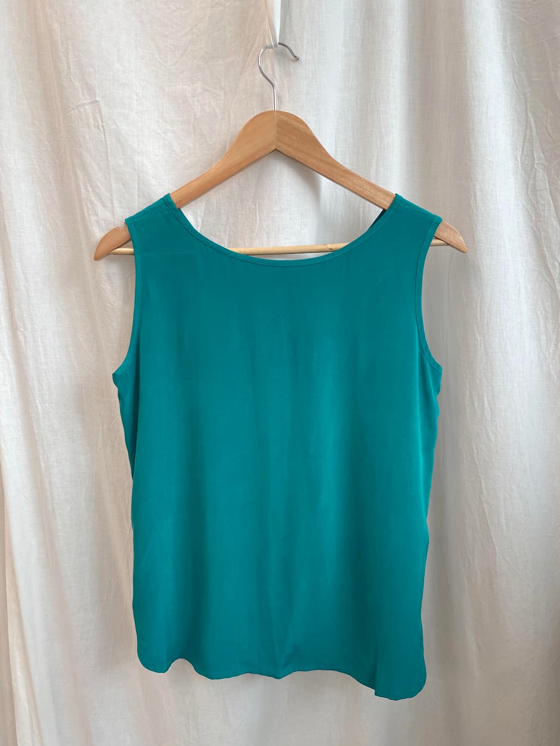 청록빛 실크 슬리브리스탑(M) 상품이미지3