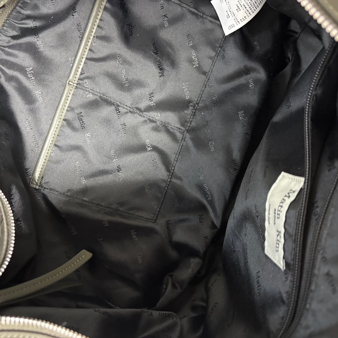 마뗑킴 패브릭 문라인 빅 호보백 카키 새제품 상품이미지3