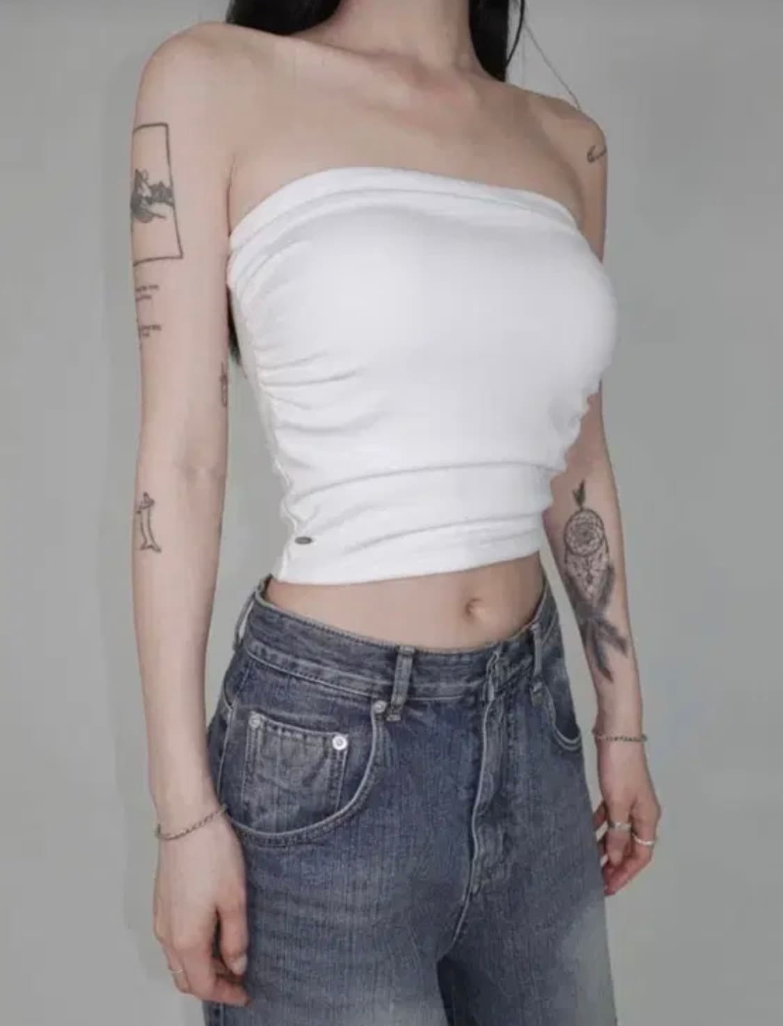 (미개봉 새상품) 페일제이드 쉬어링 튜브탑 (블랙) 상품이미지1